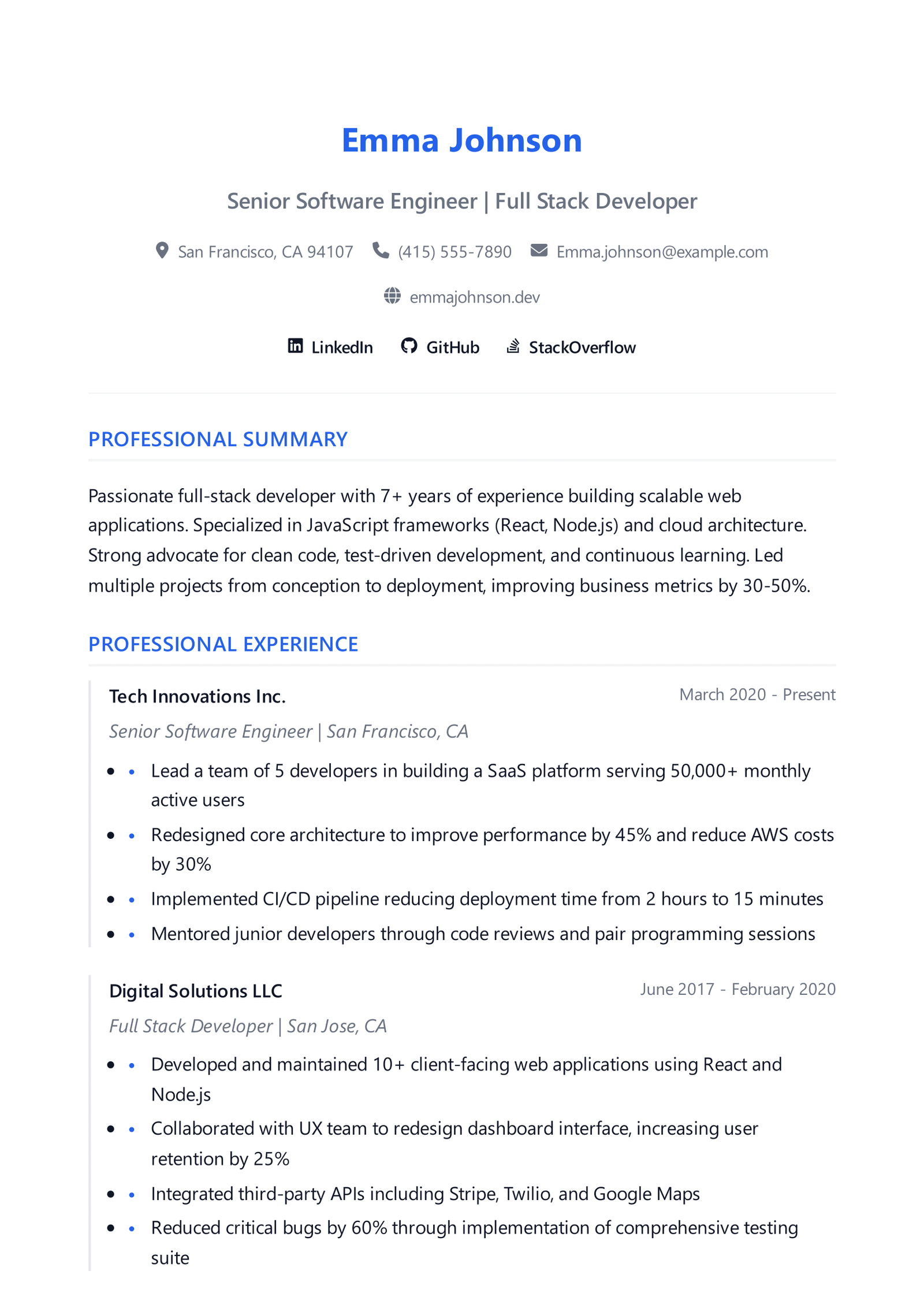 Modern Professional Resume Template
